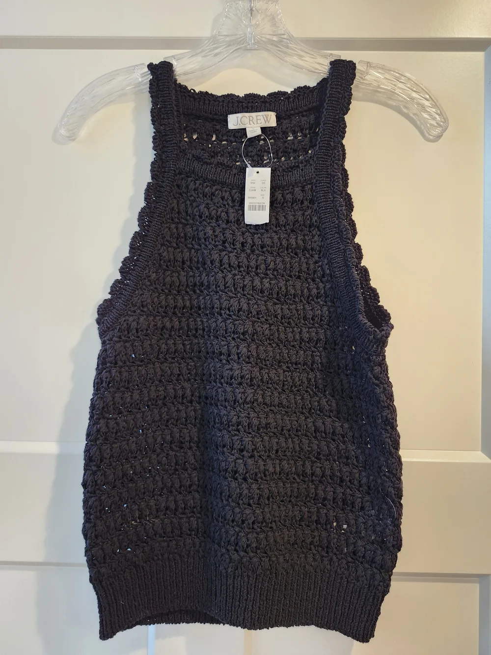 J. Crew Black Crochet Tank Top
